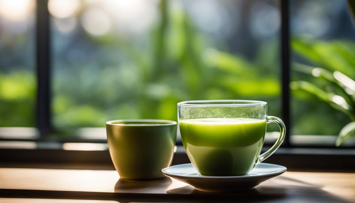 Frothing milk for a Matcha Latte